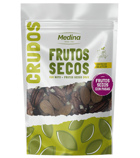 Mix de frutos secos crudos con pasas