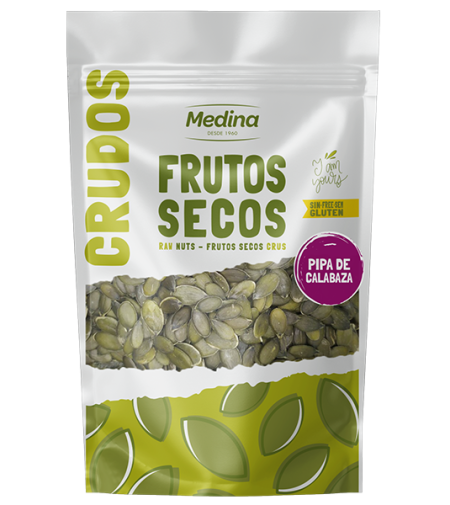 Pipa de calabaza pelada cruda